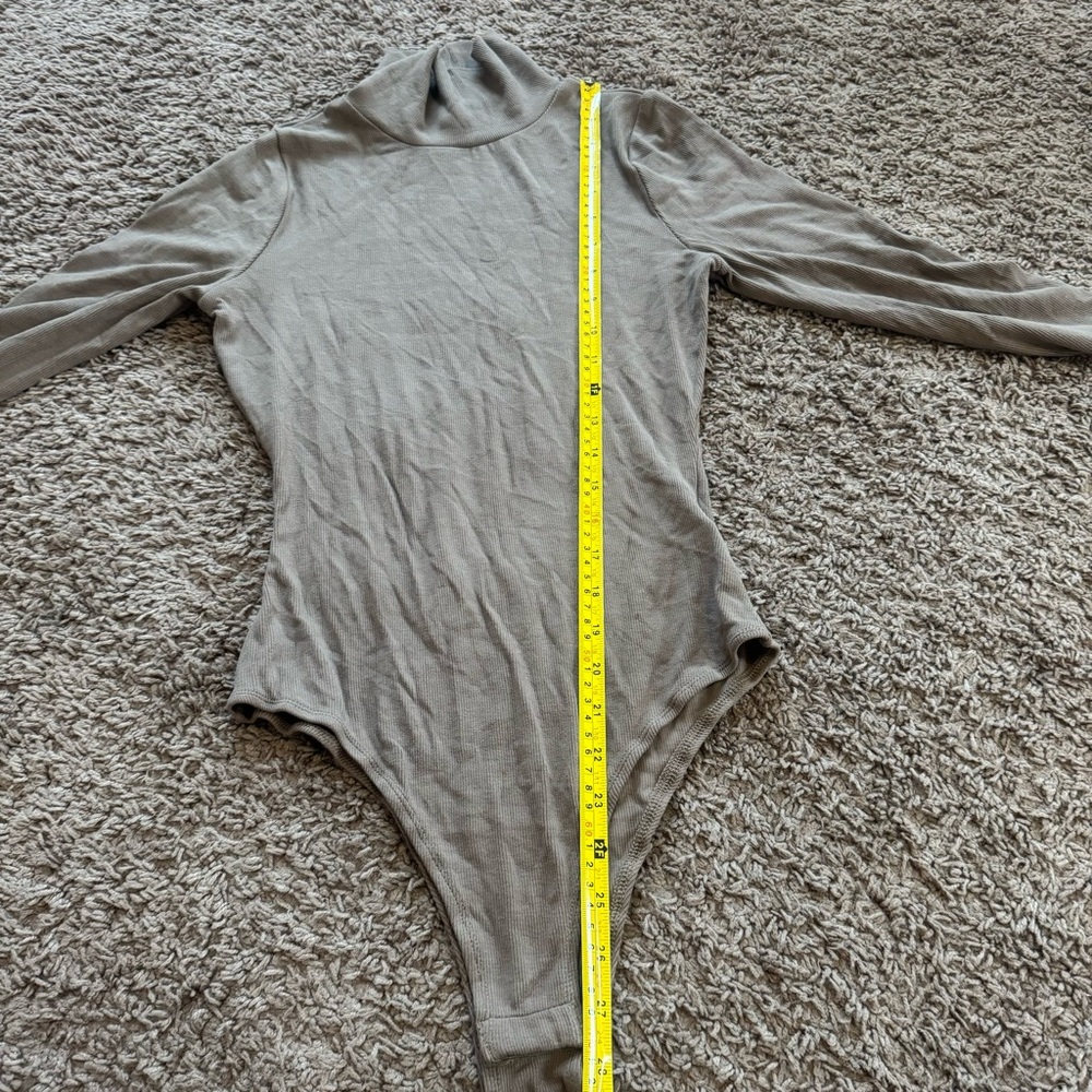 The Foxy Kind Ribbed Turtleneck Long Sleeve Bodysuit Brown L - Picture 7 of 9